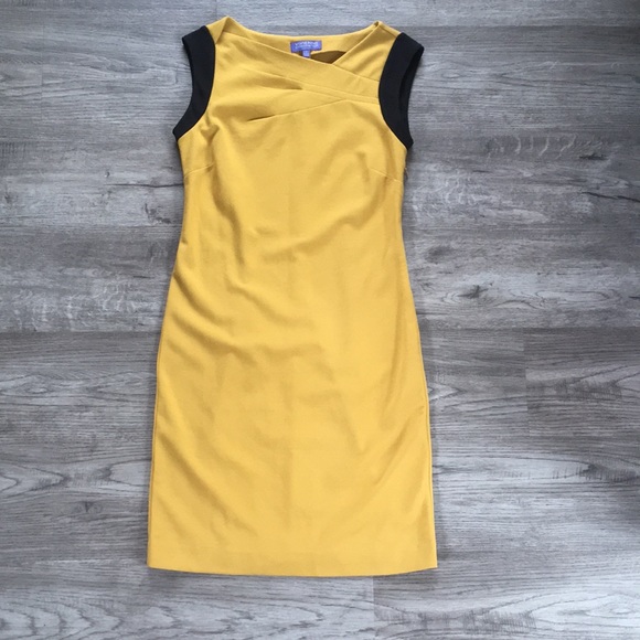 Vivienne Tam - Vintage Sheath Dress - Mustard Gold and Black - Picture 1 of 8